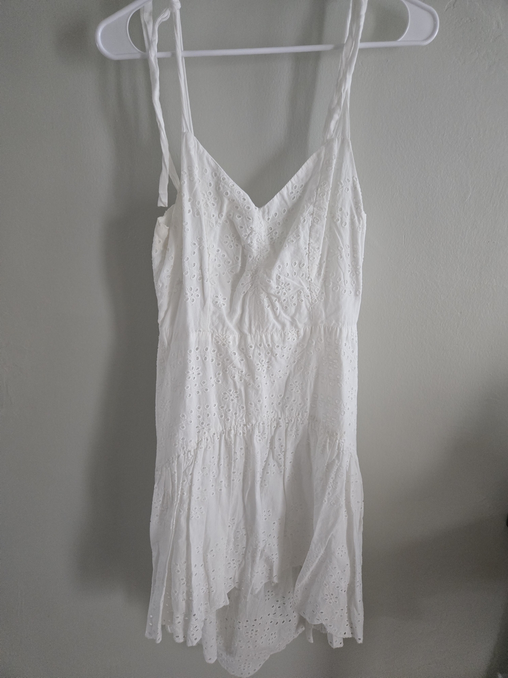 VENUS White Eyelet Tie-Shoulder Slip Dress